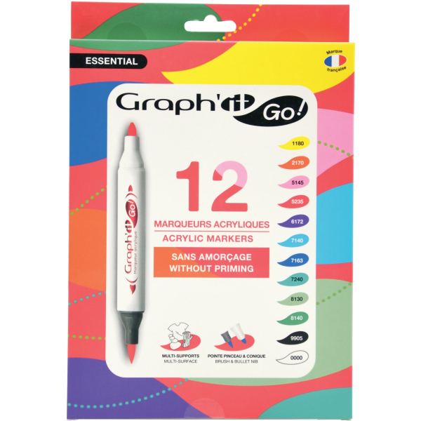 Pochette de 12 marqueurs Graph It essential, N.C — Écrire et corriger