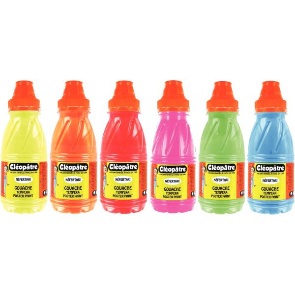 Lot de 6 Flacons 250 ml de gouache Néfertari Flaconuo, N.C — DESSIN SCOLAIRE ET PROFESSIONNEL
