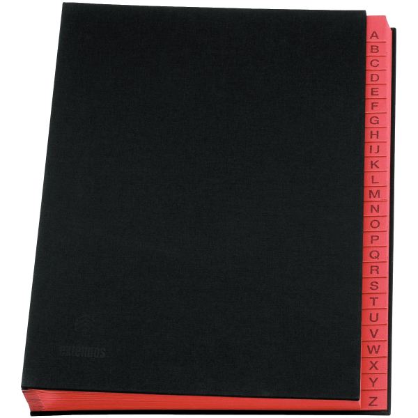 Trieur alphabétique toilé 25 compartiments, noir, N.C — Classement