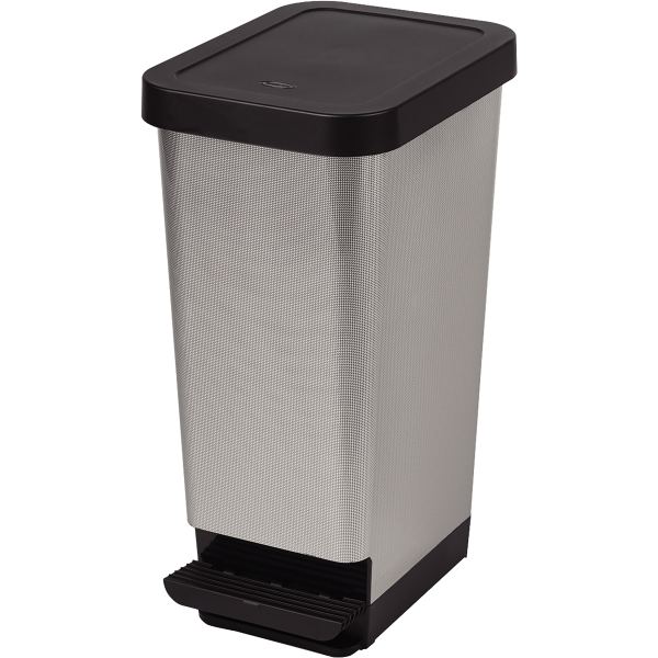 Poubelle à pédale 45L motif carbone — Non classé