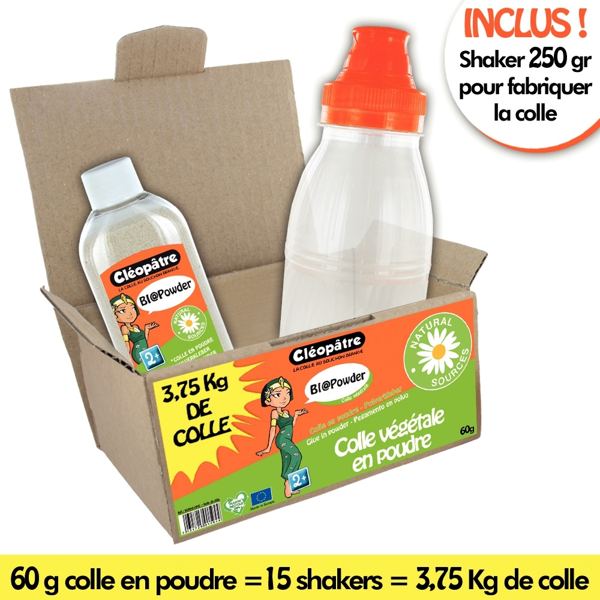 Kit de colle en poudre 60g + shakeur, N.C — Petit matériel bureau et école