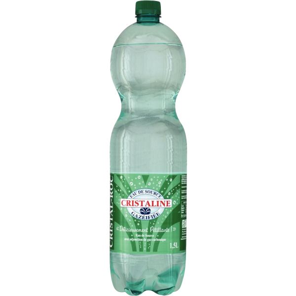 Lot de 6 bouteilles d'eau gazeuse CRISTALINE 1,5L — PRODUITS ALIMENTAIRES