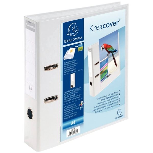 EXACOMPTA Classeur à levier Prem'Touch Kreacover, A4, blanc — Classeurs à levier & accessoires