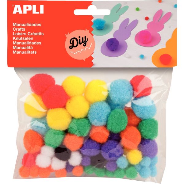 Sachets de 78 pompons couleurs assorties, N.C — Travaux manuels