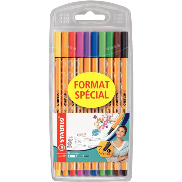 Chevalet de 10 feutres Point 88 pointe fine assortis — Non classé