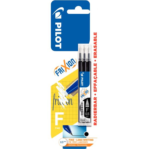 Blister de 3 recharges Frixion pointe fine bleues — Écrire et corriger