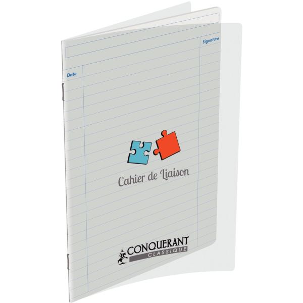 Cahier de liaison 48 pages CONQUERANT, 17x22 cm, ligné, couv PP incolore — Non classé
