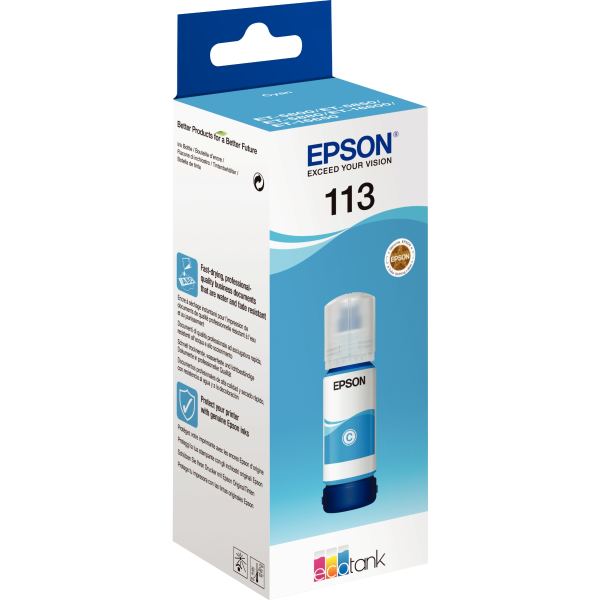 EPSON 6LB 113 EcoTank Pigment Cyan ink bottle — Consommables informatiques