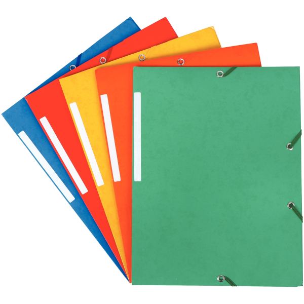 Lot de 5 chemises 3 rabats à élastiques, coloris assortis, N.C — Classement