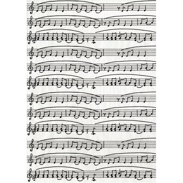 Feuille Decopatch notes de musique format 30x40 cm, N.C — Travaux manuels
