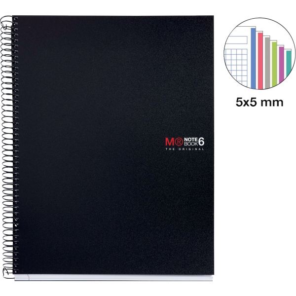 MIQUELRIUS Cahier à spirale "Notebook THE ORIGINAL", A4,noir — Reliures spirales avec micro-perforation