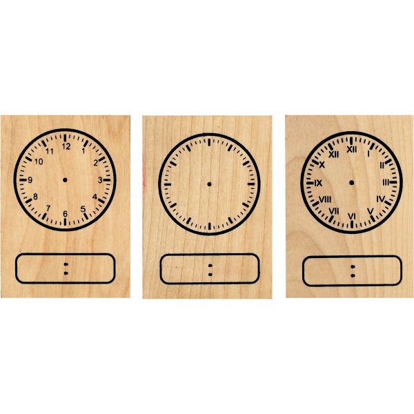 Lot de 3 tampons horloge en bois, N.C — JEUX
