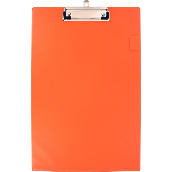 Plaque porte bloc en plastique format A4+ orange, Wonday — CAHIERS ET DERIVES DE PAPIER