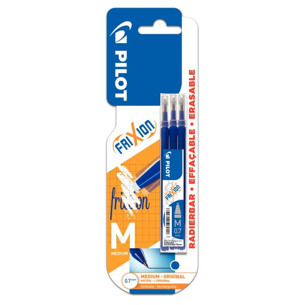 Blister de 3 recharges Frixion pointe moyenne bleues — Écrire et corriger