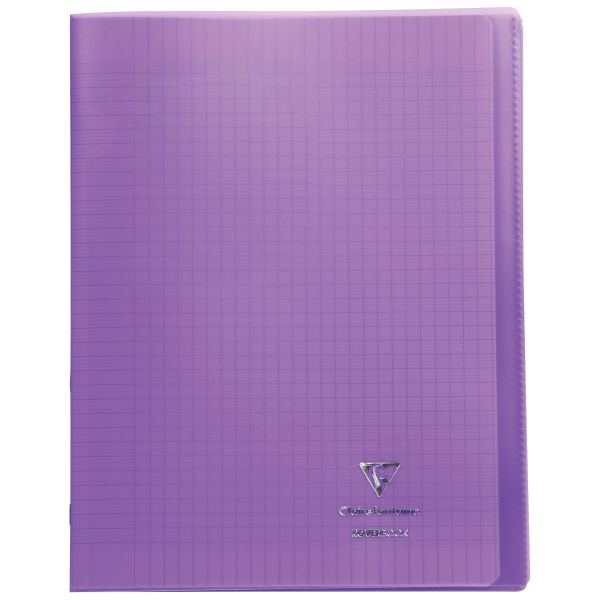 Piqûre 96 pages KOVERBOOK, format 24x32 cm, seyès 90g, couverture polypropylène violet, Clairefontaine — Cahiers francais