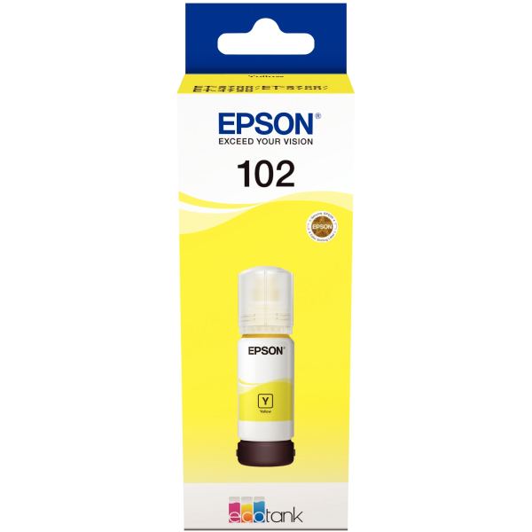 Cartouche Epson Jet Encre Ecotank 102 Et-2700 / 2750 / 3700 / 3750 / 4750 Bote De 70 Ml Jaune 6000 Pages — Consommables…