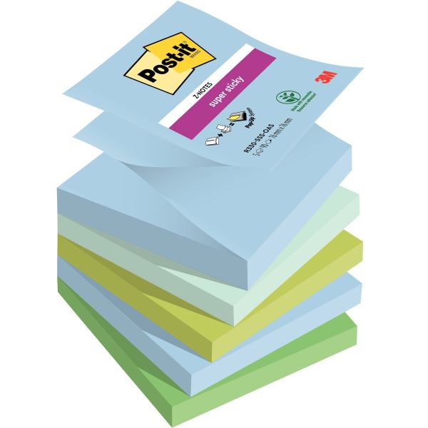 Post-it Bloc-note adhésif super sticky z-notes, 76 x 76 mm — Notes adhésives & distributeurs