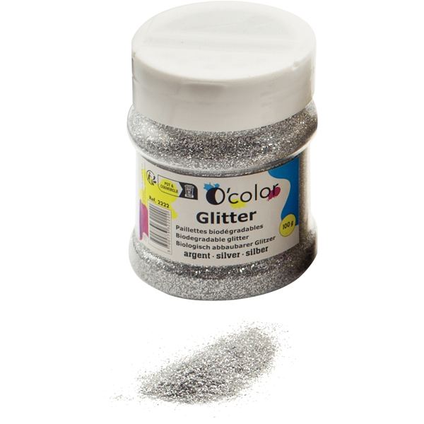 Shaker de paillettes biodégradables 100 grammes coloris argen, N.C — TRAVAUX MANUELS