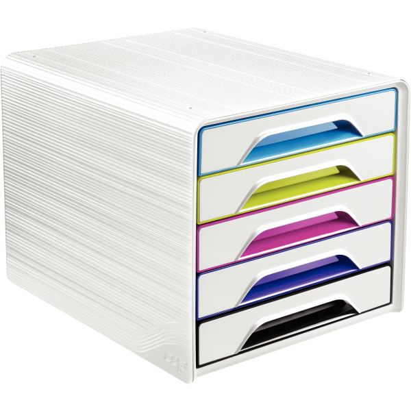 Module 5 tiroirs SMOOVE blanc/arlequin, N.C — EQUIPEMENT CLASSE ET BUREAU