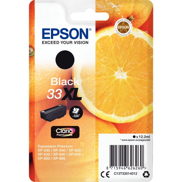 EPSON 4LB 33XL Ink Cartridge Singlepack Black Claria Premium Ink — Consommables informatiques