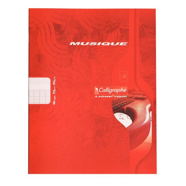 Cahier piqué musique et chant 48 pages, format 17x22 cm, seyès / portées, papier 70g, Calligraphe — CAHIERS ET DERIVES DE…
