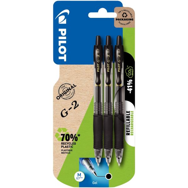 Blister de 3 stylos G2 noirs, G-2 — Écrire et corriger