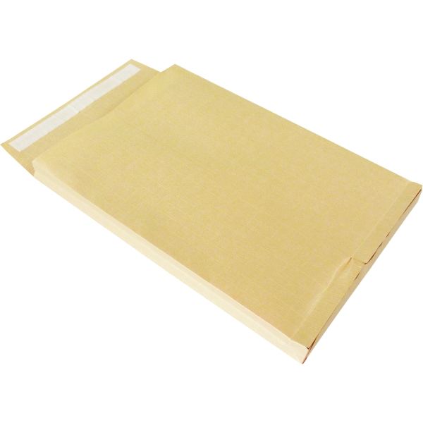 Paquet de 50 pochettes kraft armé 229x324mm 130g soufflet 30mm bande siliconée, GPV — Pochettes d'expéditions