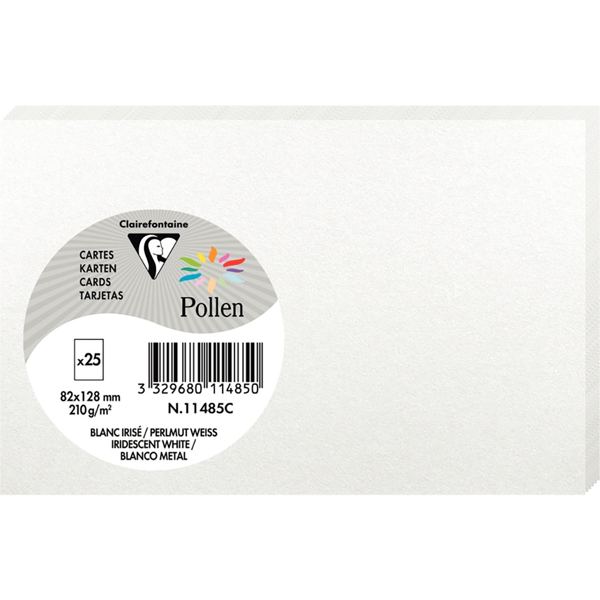 Pollen by Clairefontaine Carte 82 x 128 mm, blanc irisé — Cartes de voeux à faire soi-même