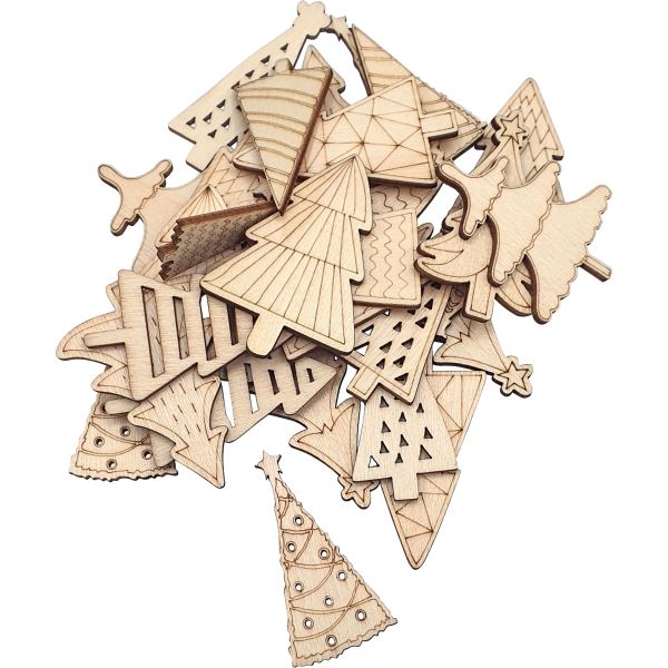 Lot de 30 minis sapin en bois a décorer, N.C — TRAVAUX MANUELS