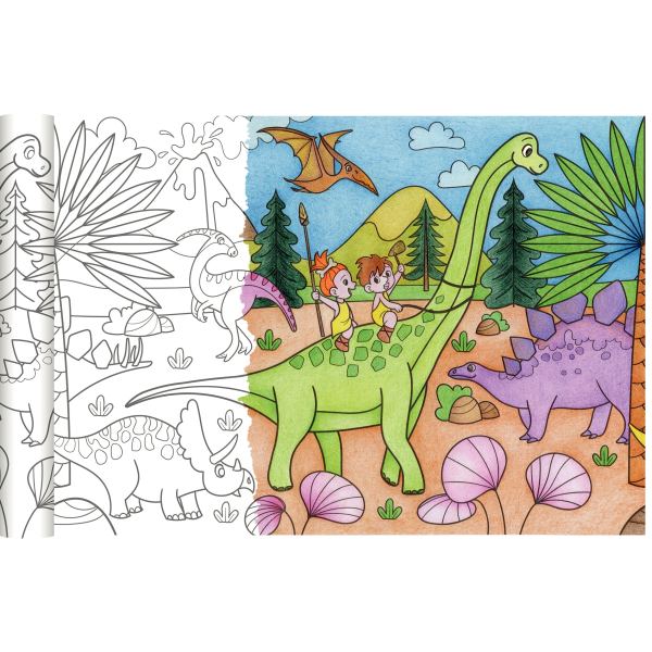 Rouleau fresque à peindre dinosaure, My Mandarine — DESSIN SCOLAIRE ET PROFESSIONNEL