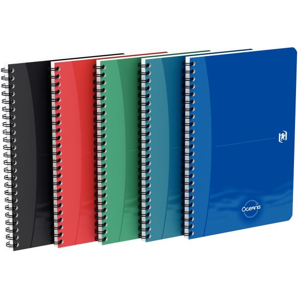 Oxford Office Cahier à spirale "Oceanis", A5, PP, quadrillé — Reliures spirales sans micro-perforation