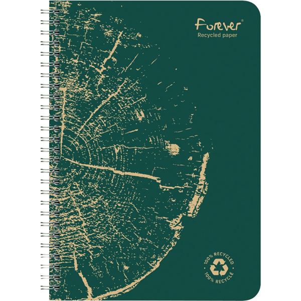 Cahier à reliure intégrale 120 pages FOREVER, format A5, lig — CAHIERS ET DERIVES DE PAPIER