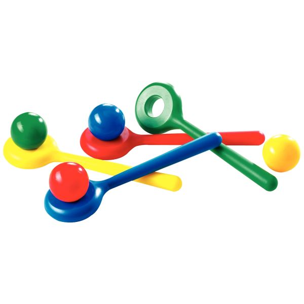 Set de 4 cuillères 34cm avec 4 balles diamètre 7cm — Non classé