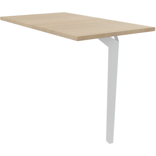 Retour bureau éco L120 cm Paris plateau Blanc piètement Blan, N.C — MOBILIER