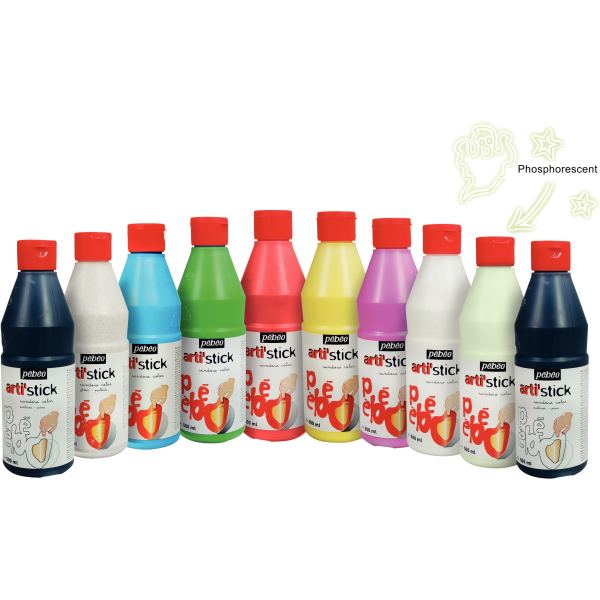 Carton 10 flacons 500ml peinture repositionnable ARTI'STICK + 20 flacons applicateurs vides offerts — Non classé