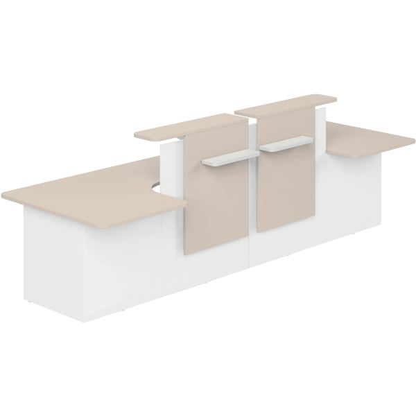 Module indépendant retour droit L152 cm chêne naturel/blanc, N.C — MOBILIER