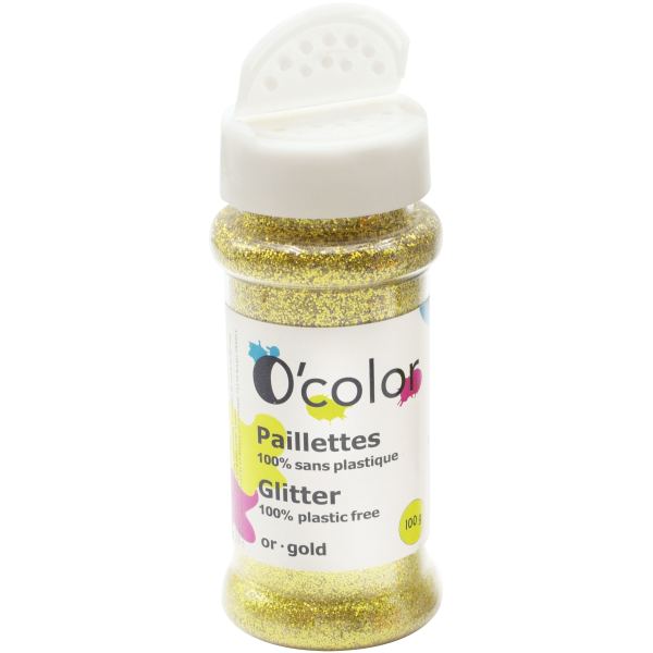Pot de 100 grammes de paillettes sans plastique coloris or, N.C — TRAVAUX MANUELS