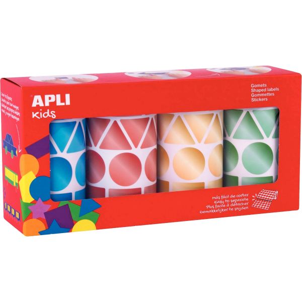APLI kids Gommettes "Géométrique XL", en rouleau, assorti — Etiquettes scolaires