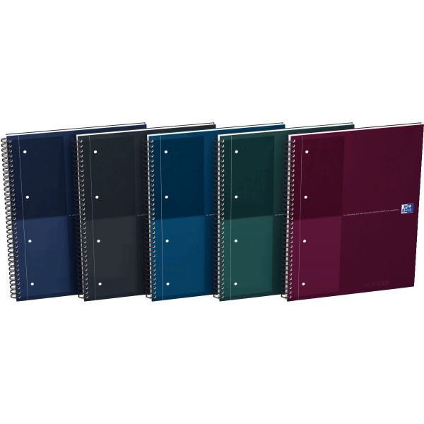 Oxford International Cahier NOTEBOOK, A4, ligné, assorti — Reliures spirales avec micro-perforation