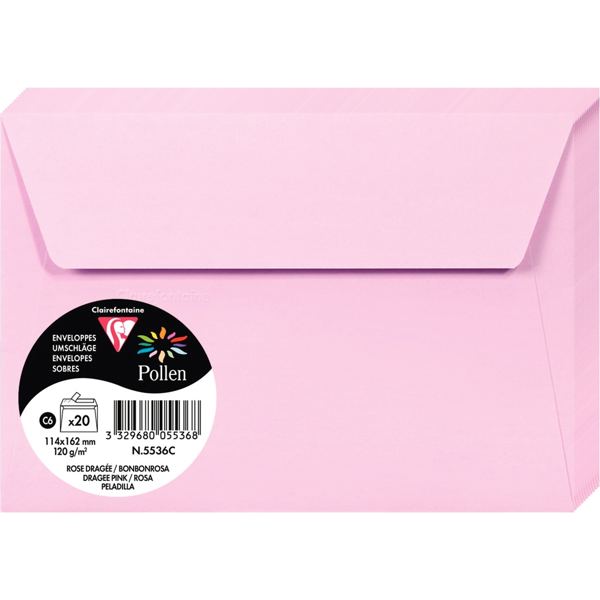 Pollen by Clairefontaine Enveloppes C6, rose dragée — Cartes de voeux à faire soi-même
