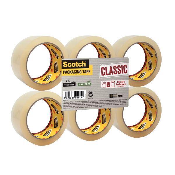 Lot de 6 rouleaux adhésifs en polypropylène transparent 66 mx, Scotch — COURRIER ET EXPEDITION