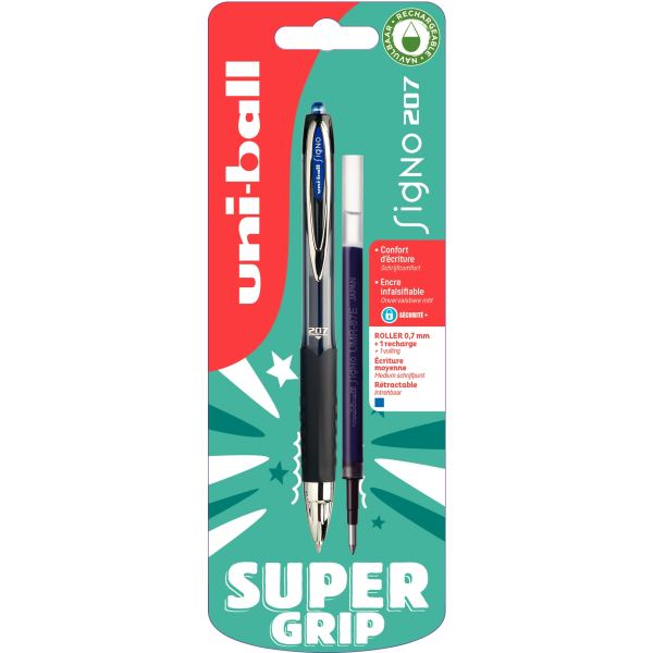 Blister de 1 roller Signo RT207 bleu + 1 recharge, N.C — Écrire et corriger