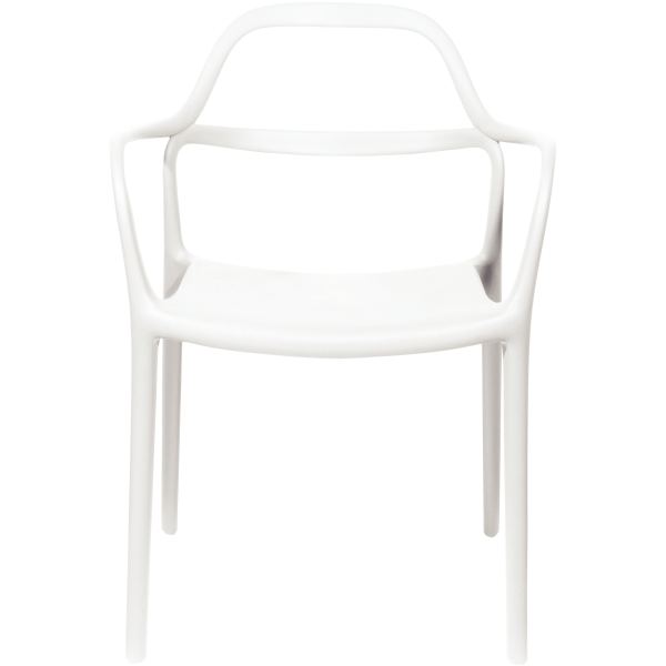 PAPERFLOW Chaise visiteur d'extérieur NOVA, set de 2, blanc — Meubles extérieur