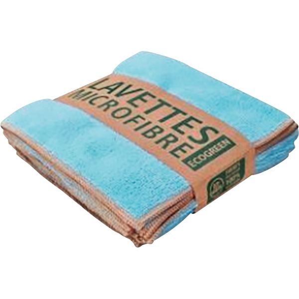 Lavette microfibre recyclée Bleue 38x38 cm 220 gr/m² - Lot de, N.C — SERVICES GENERAUX