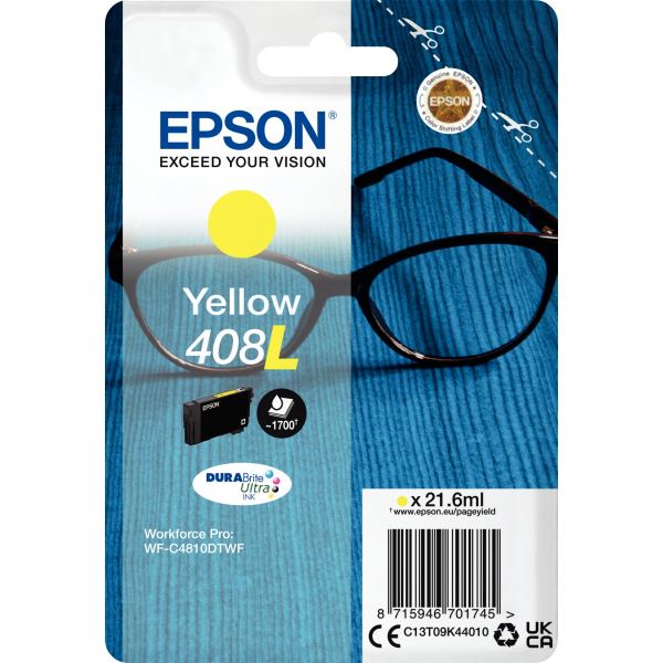 EPSON 6LB Singlepack Yellow 408L DURABrite Ultra Ink — Consommables informatiques
