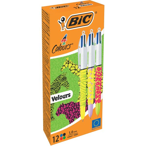 Stylo-Bille 4 Couleurs Velours, Bic — STYLOS-BILLES
