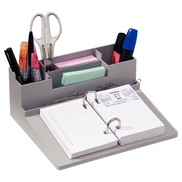 Socle plastique multifonction gris, Wonday — CAHIERS ET DERIVES DE PAPIER