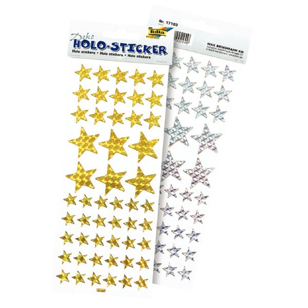 folia Sticker holographique "Etoiles", or et argent — Bricolage
