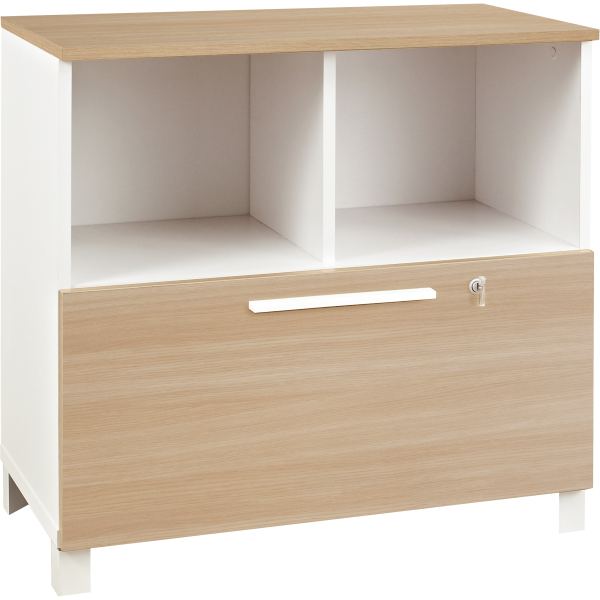 Rangement bas 2 cases 1 tiroir Sunday L80 xH79 xP42 cm chêne, N.C — MOBILIER