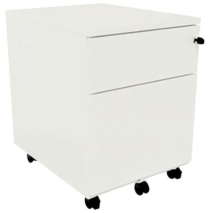 Caisson mobile professionnel en métal 2 tiroirs Blanc, N.C — MOBILIER